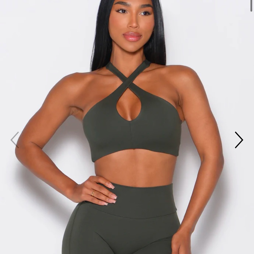 Crossover bra in army green